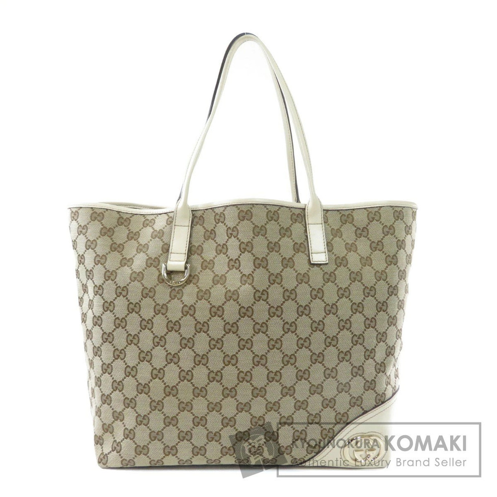 Gucci Canvas Beige Brown Britt GG bag Tote Shoulder - Picture 2 of 11